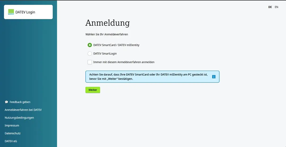 DATEV-Anmeldung