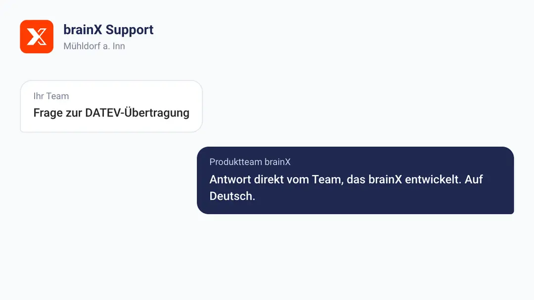 Support direkt vom brainX Produktteam auf Deutsch